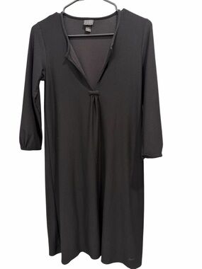 Eileen Fisher V-neck Petite Spandex Black Dress